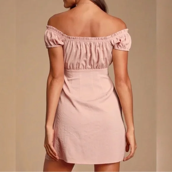 Lulus Wisteria Blush Pink Embroidered Mini Dress Size Small - Picture 5 of 13